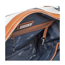 The jules k. Angiolina Satchel handbag zipper.