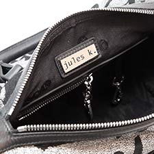 The jules k. Sylvia Mini Satchel handbag zipper.